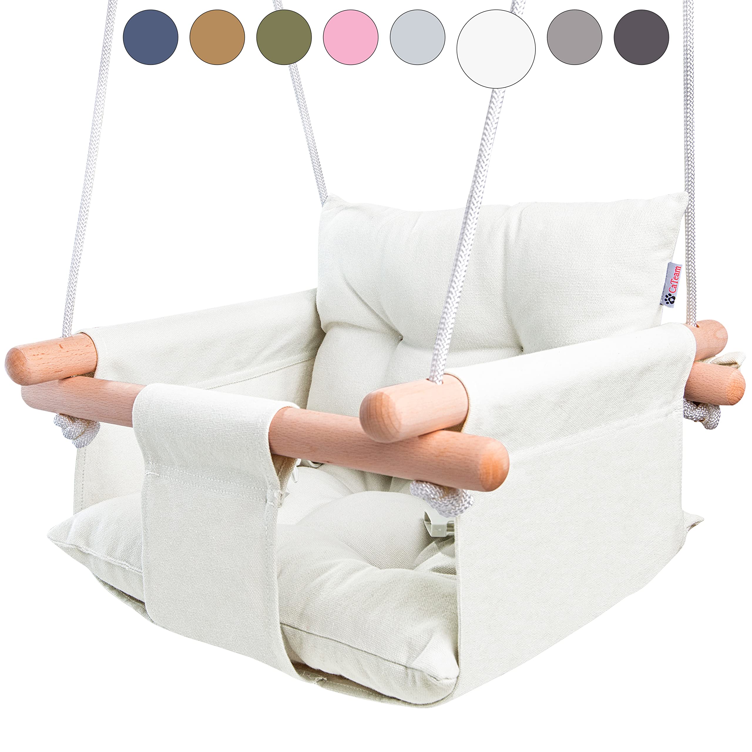 Cateam canvas baby swing seat Ivory offers a cozy, durable indoor-outdoor seating option.