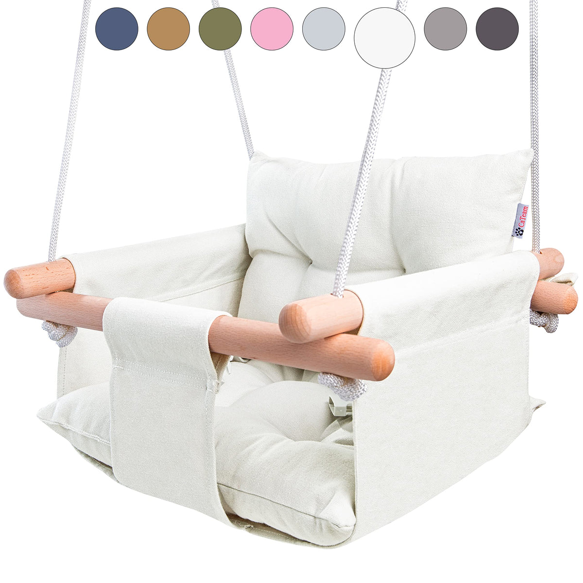 Cateam canvas baby swing seat Ivory offers a cozy, durable indoor-outdoor seating option.