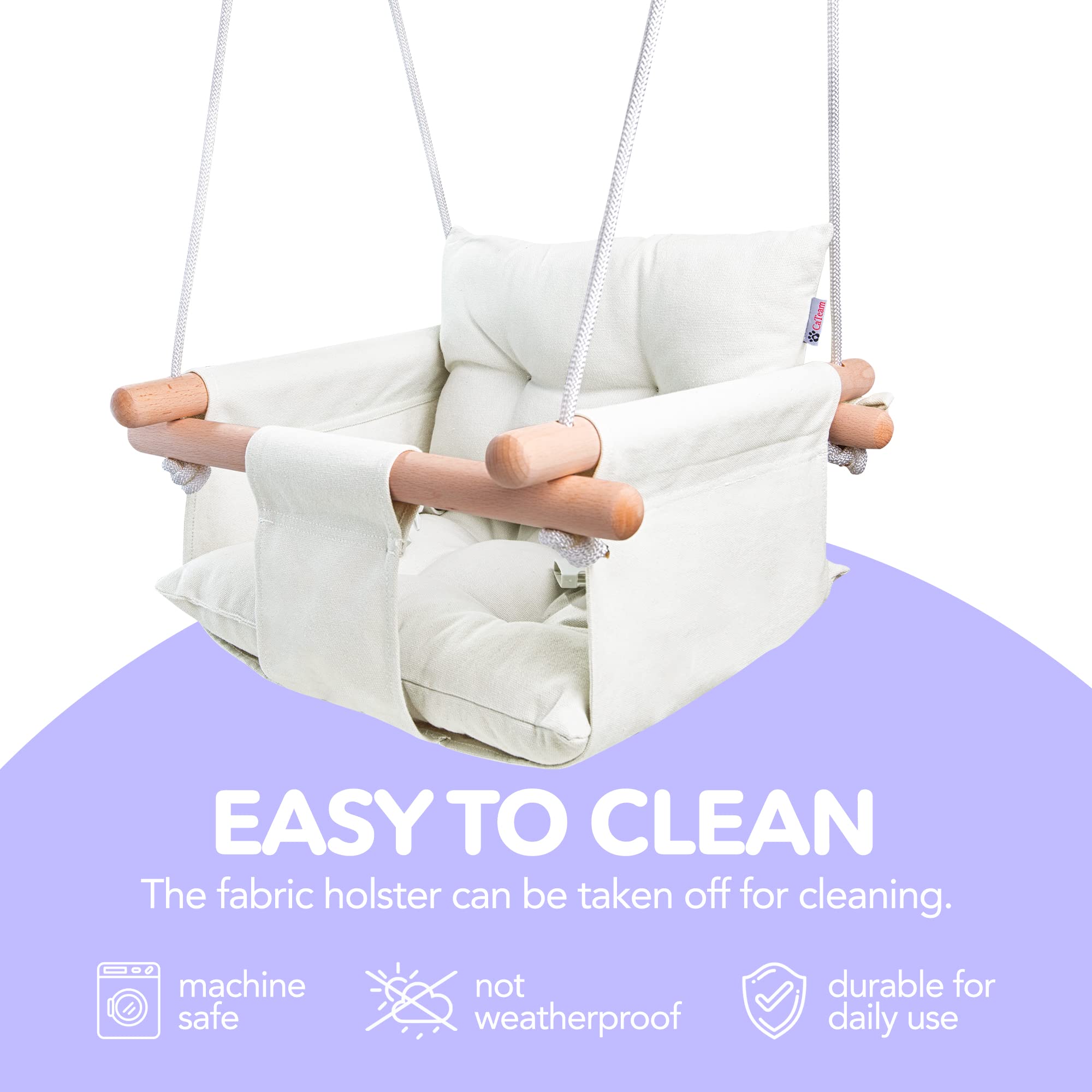 Cateam heavy-duty installation hardware ensures stable hanging for daily use.