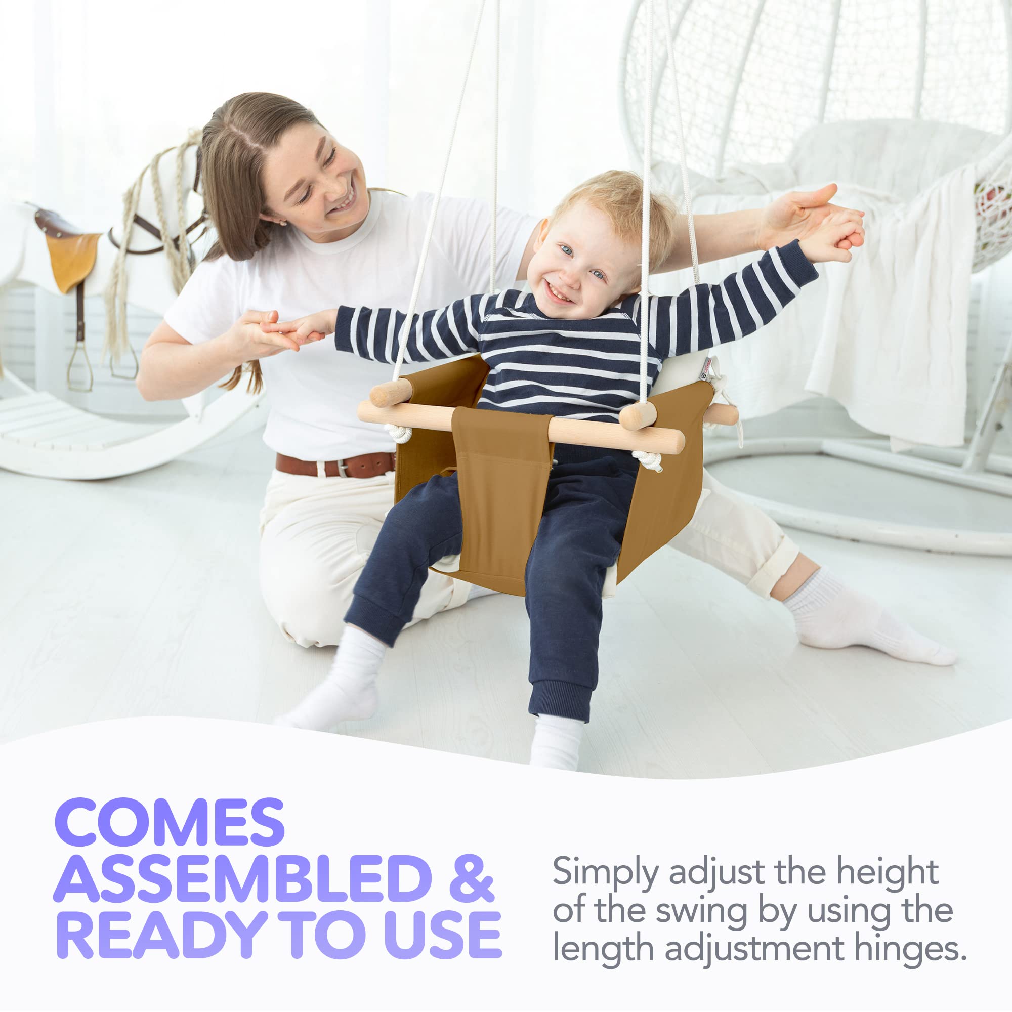 Cateam indoor-outdoor use swing ready for living room, porch, or garden setups.