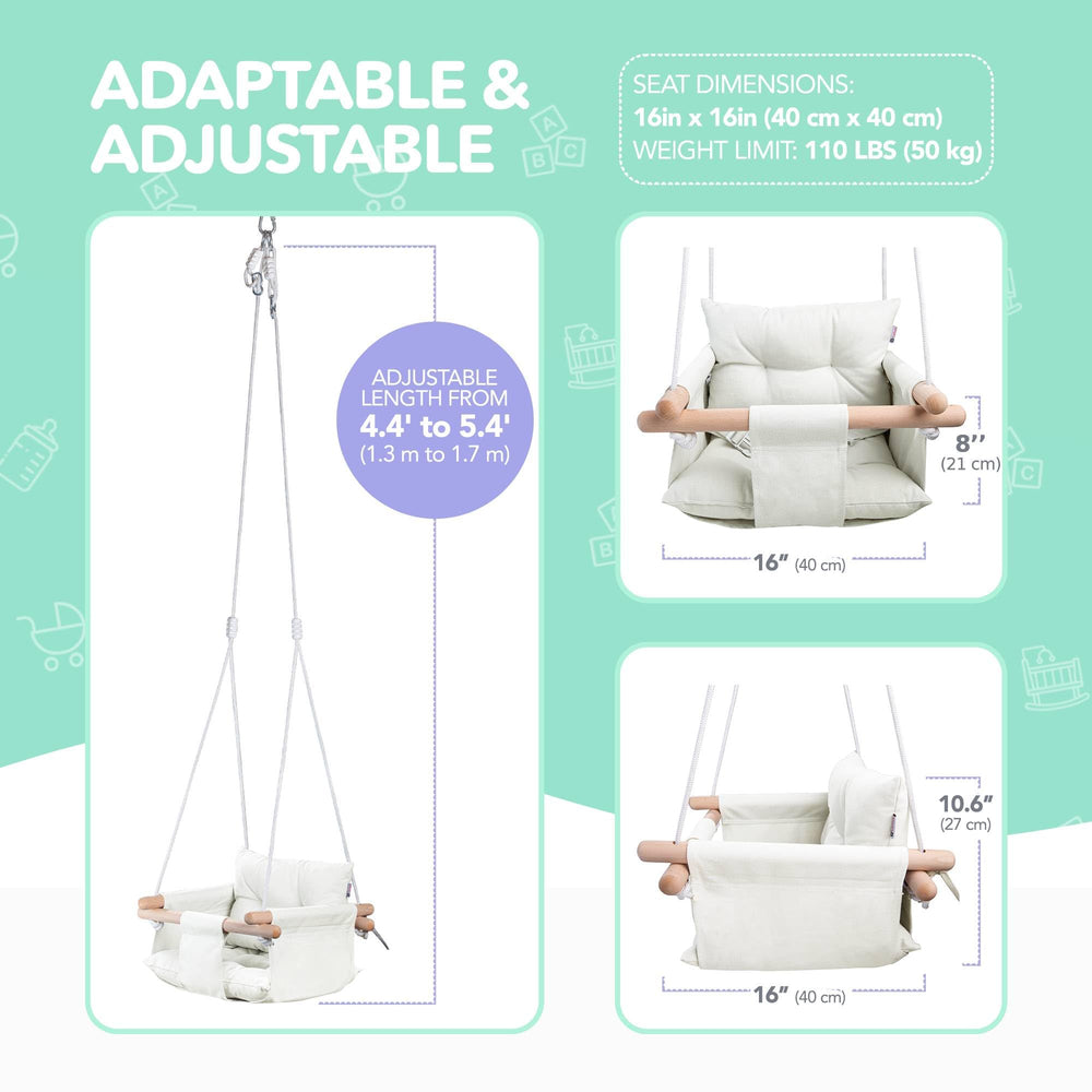 Cateam machine-washable canvas seat simplifies cleaning after messes.