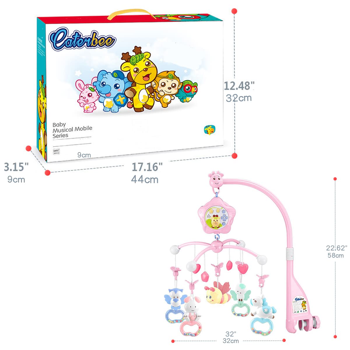 Caterbee Baby Mobile teether toy 2 offers varied texture for teething.