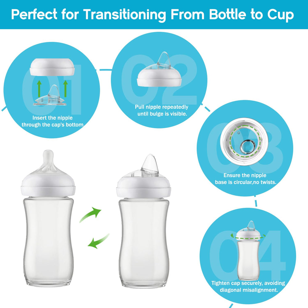 Cathill 6m+ transition nipple supports independent drinking.