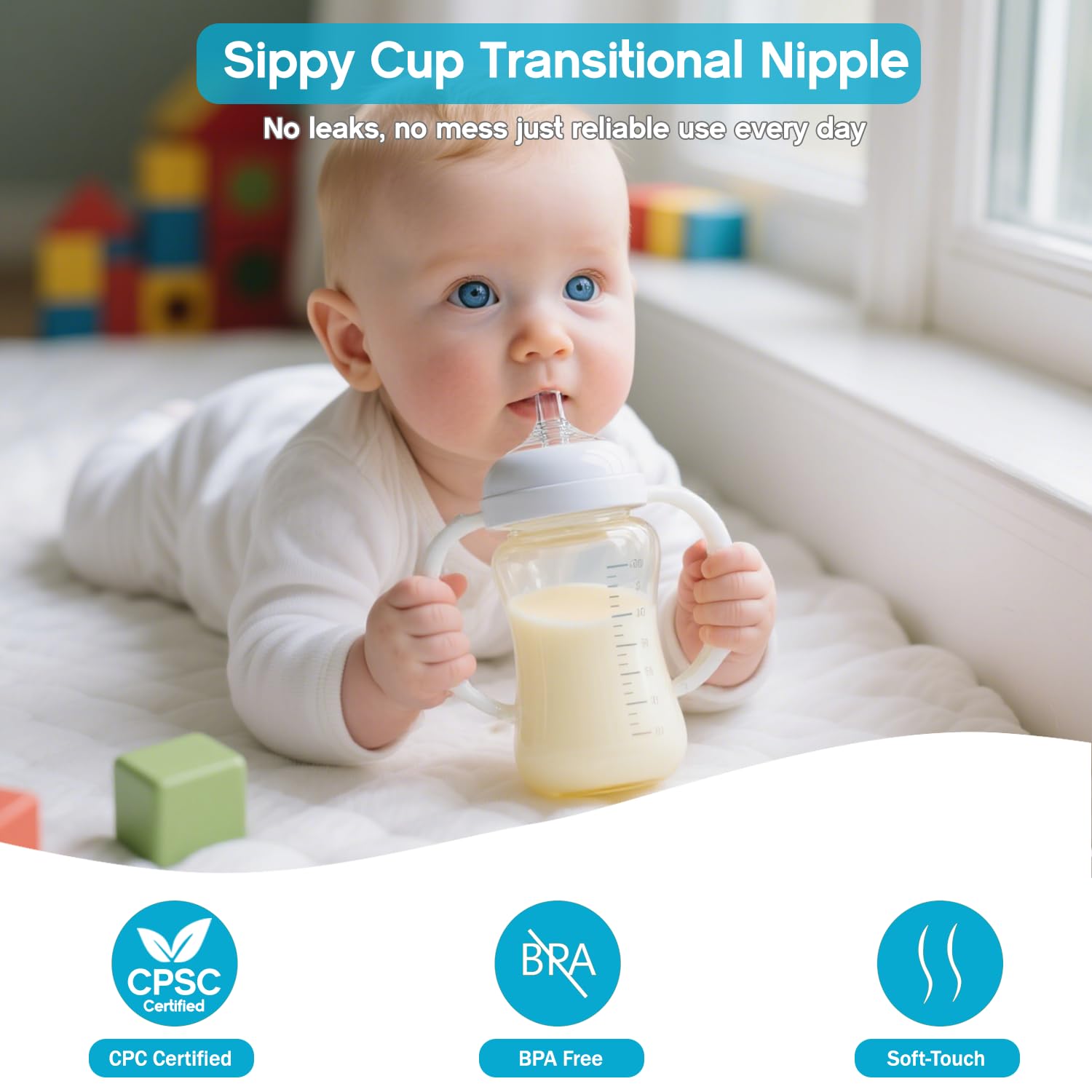 Cathill anti-colic venting system reduces swallowed air for calmer feeds