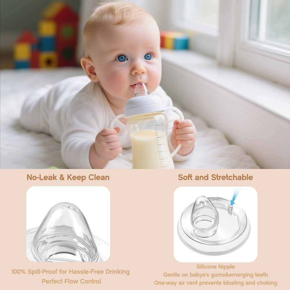 Cathill bottle handles offer tiny hands secure grip during growth.
