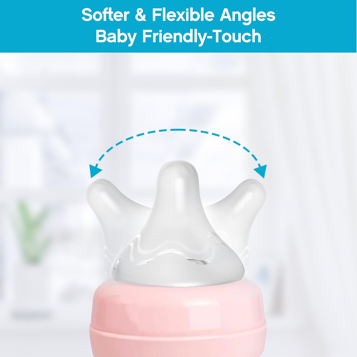 Cathill BPA-free silicone nipple offers a soft, safe sucking experience.