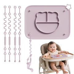 Cathill silicone mat for babies purple with suction cups keeps meals mess-free on any surface