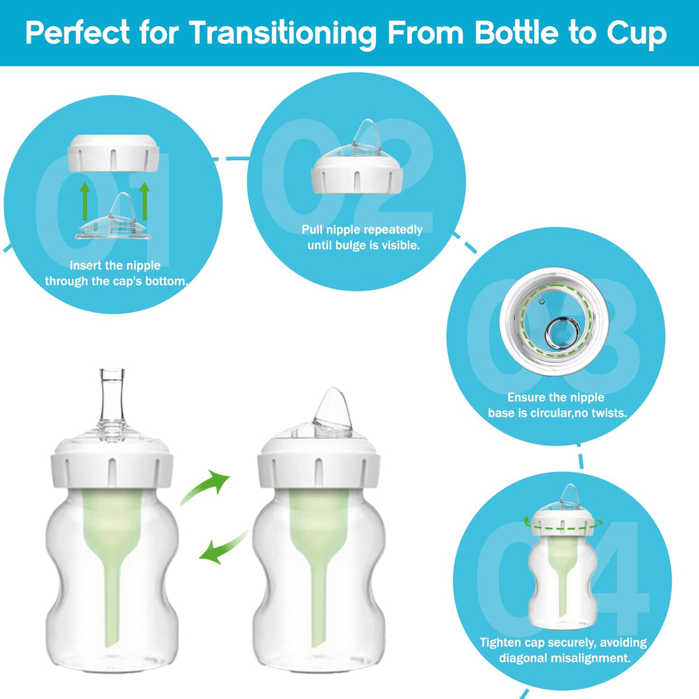 Cathill 6m plus nipples support smooth transition from bottle to straw cup.