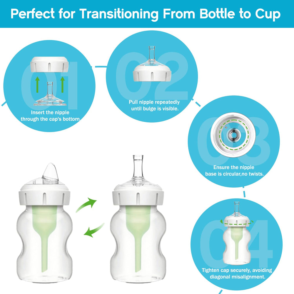 Cathill Sippy Straw Nipple leak-proof design prevents spills during on-the-go use.