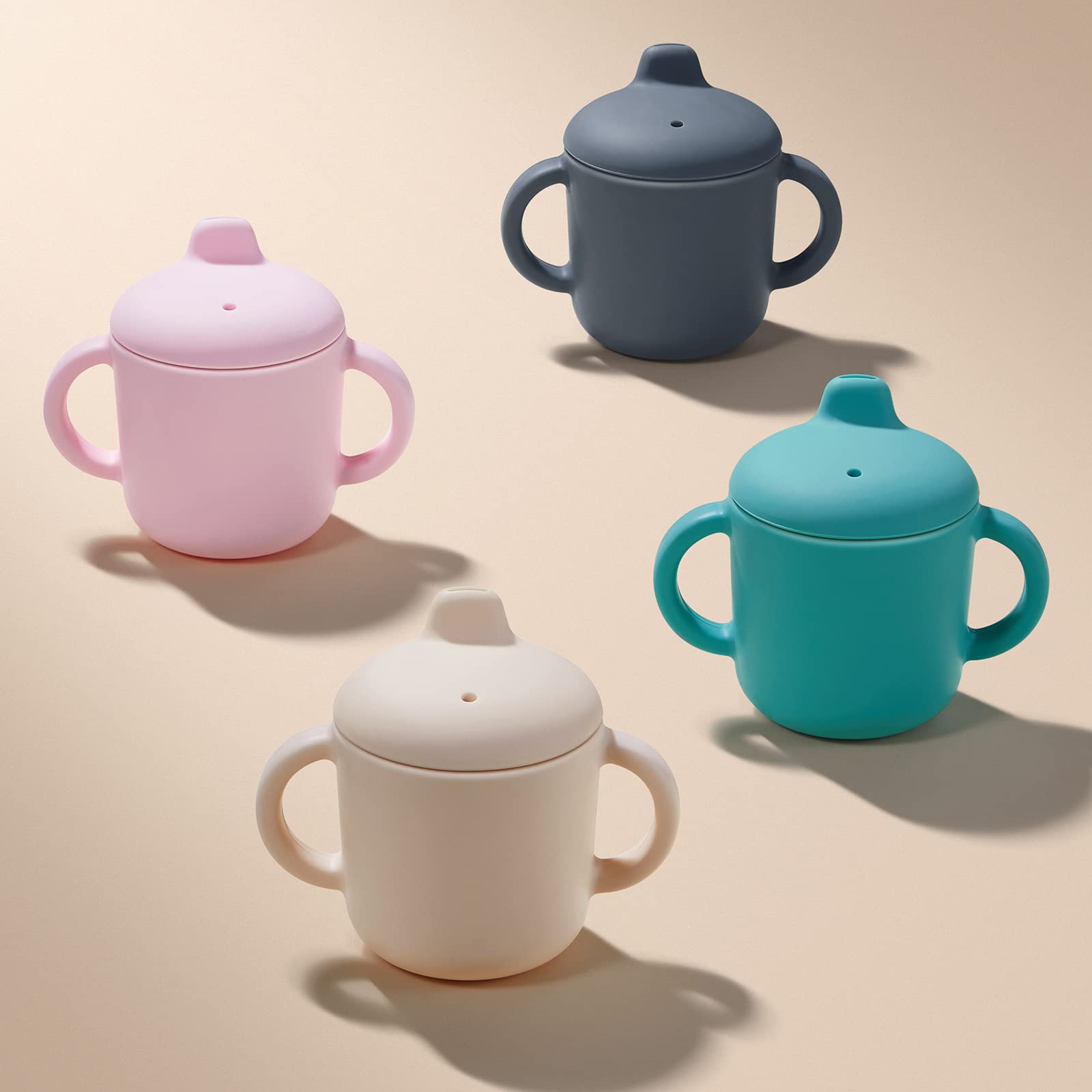 Catii cup with easy-grip ergonomic design supports independent sipping.