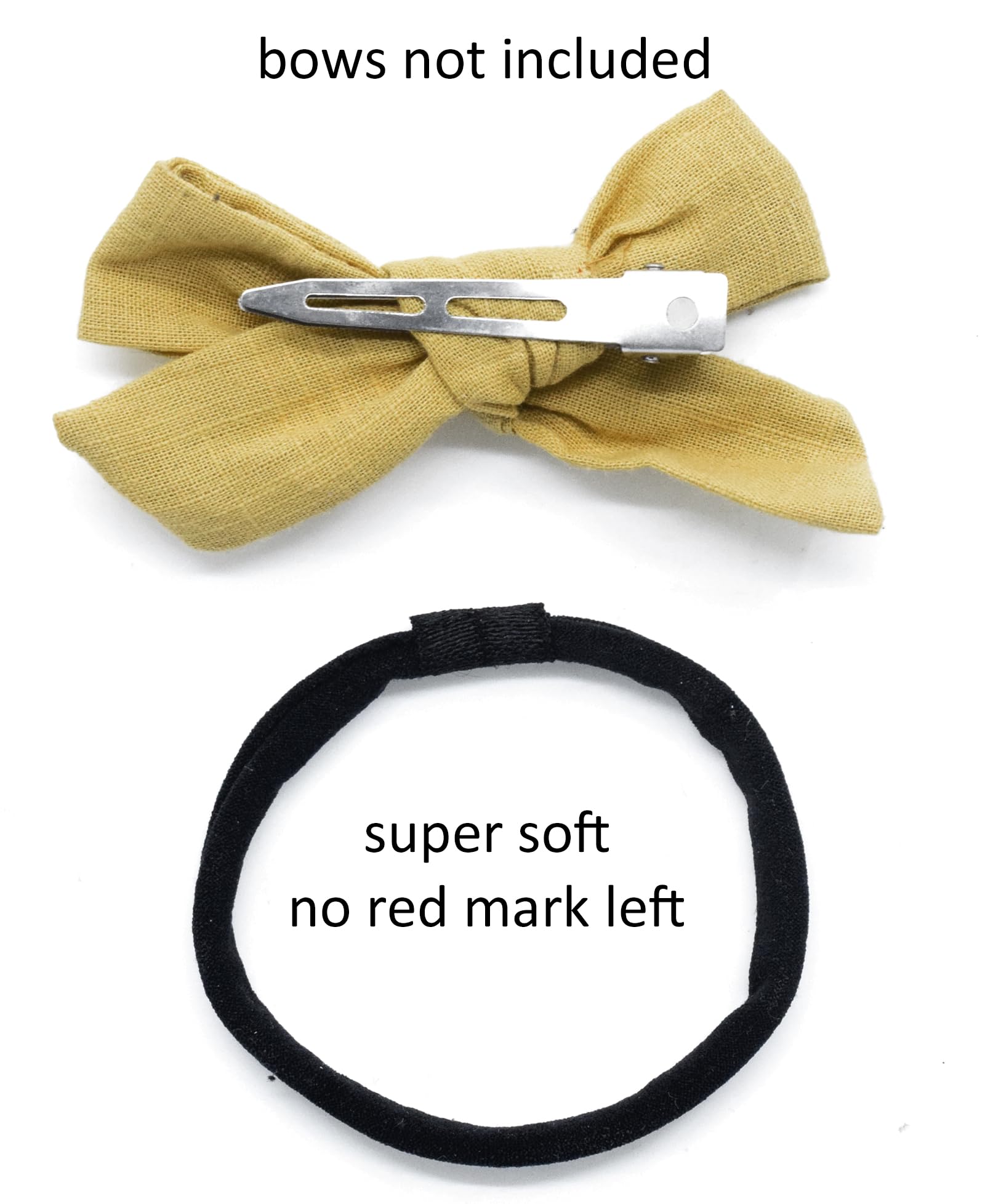 Catin high-stretchy headband demonstrates 2.6 inch unstretched diameter with comfy fit.