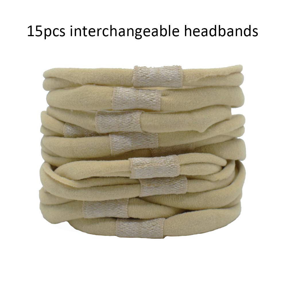 Catin interchangeable headbands with bow-attachment; easy DIY looks for baby photos.