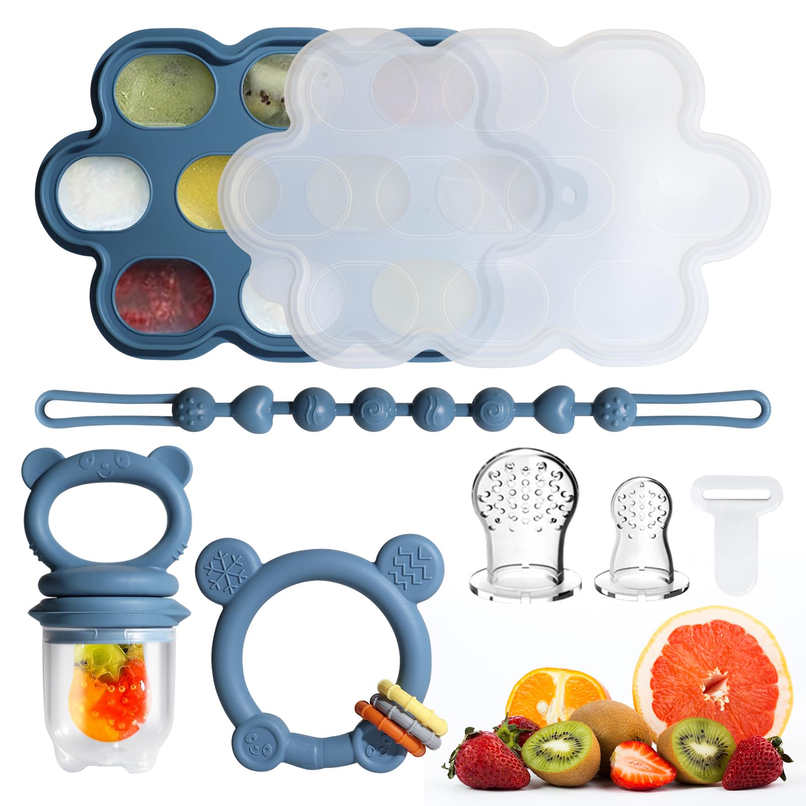Catvegue baby feeder with silicone pouch enabling tiny-bite self-feeding during solids exploration.