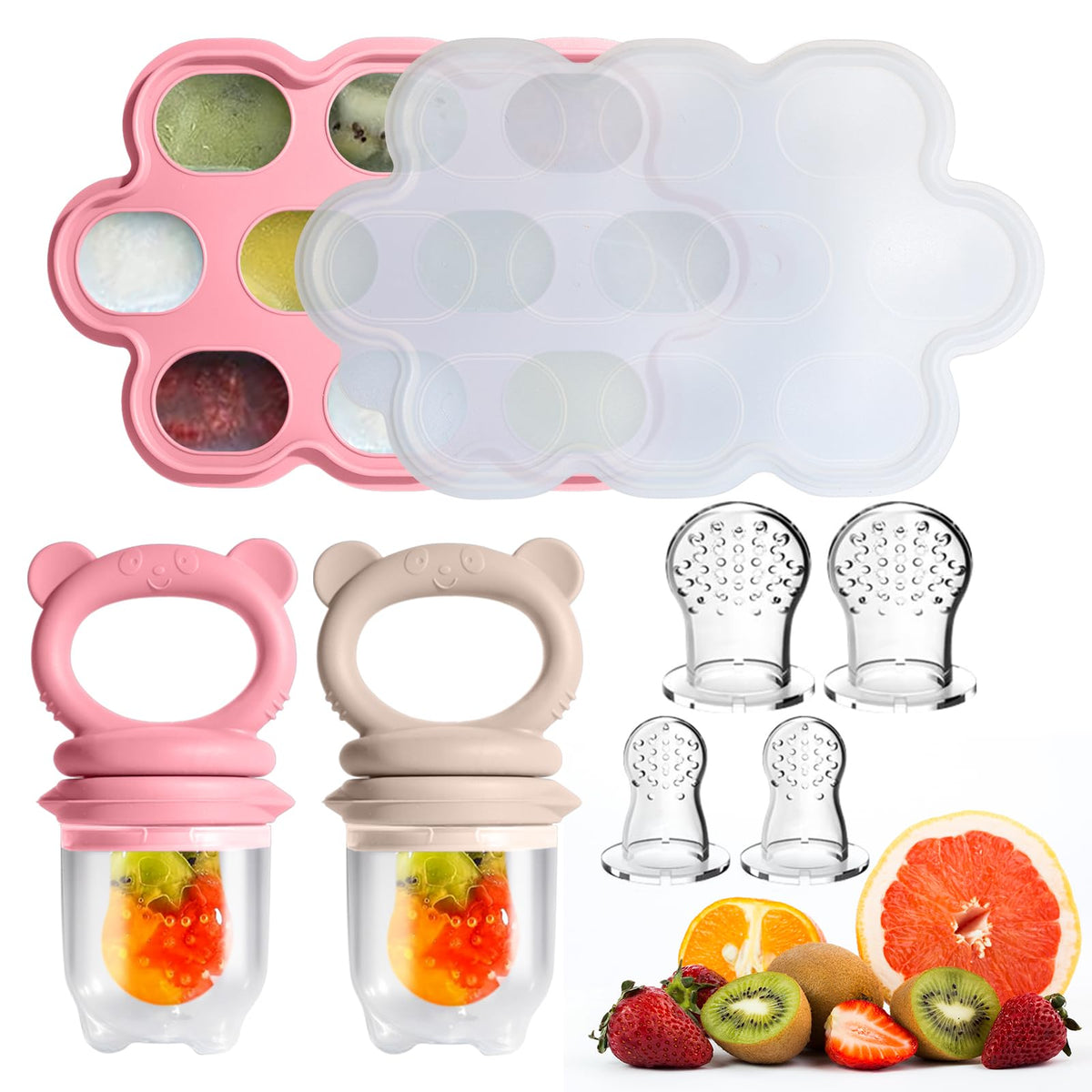 Catvegue baby food feeder pouch closeup for safe self-feeding.
