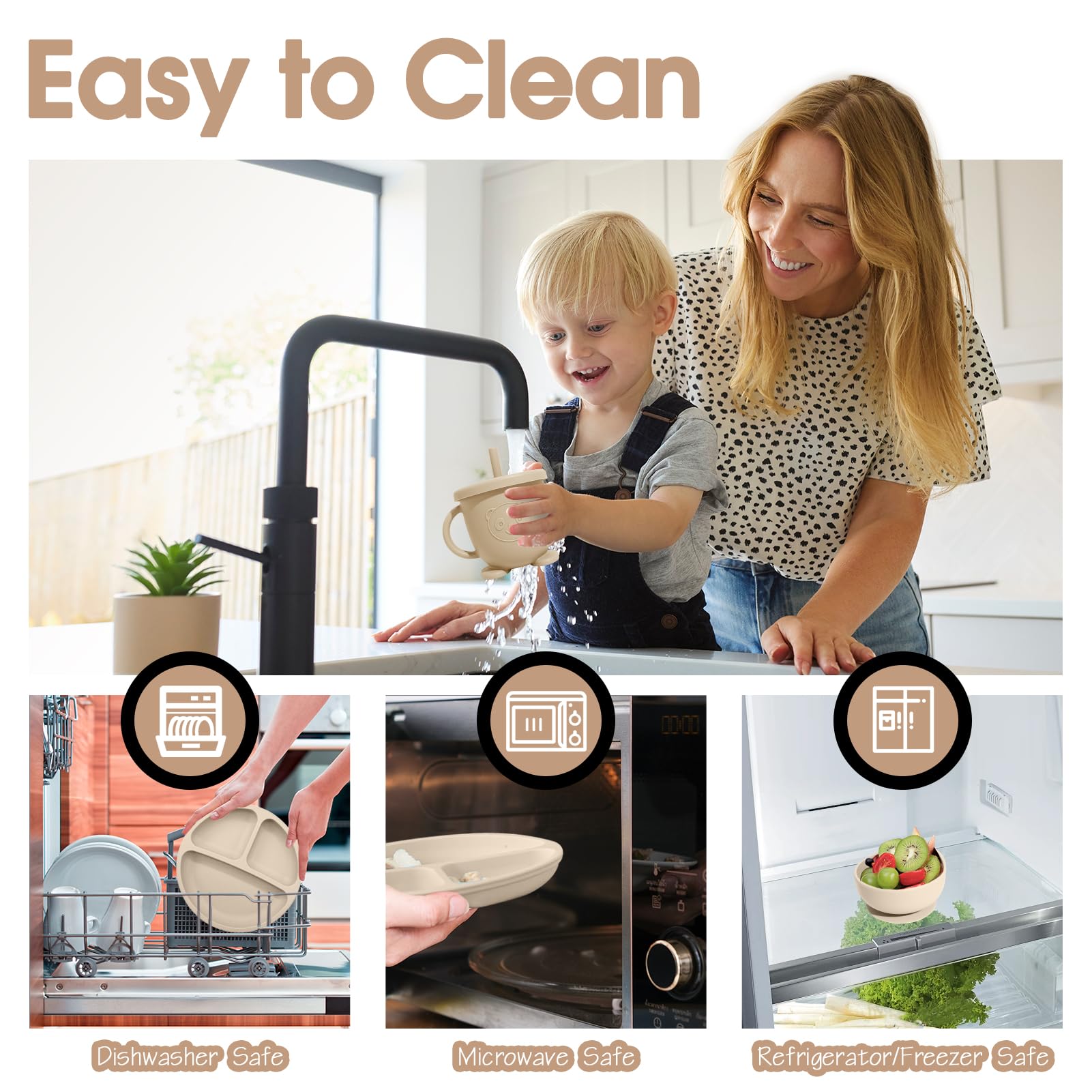 Catvegue silicone spoons set offers textured backs for sensory exploration