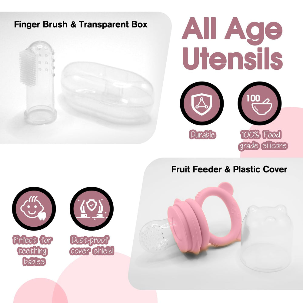 Catvegue mini spoon and fork set supports self-feeding for small hands.