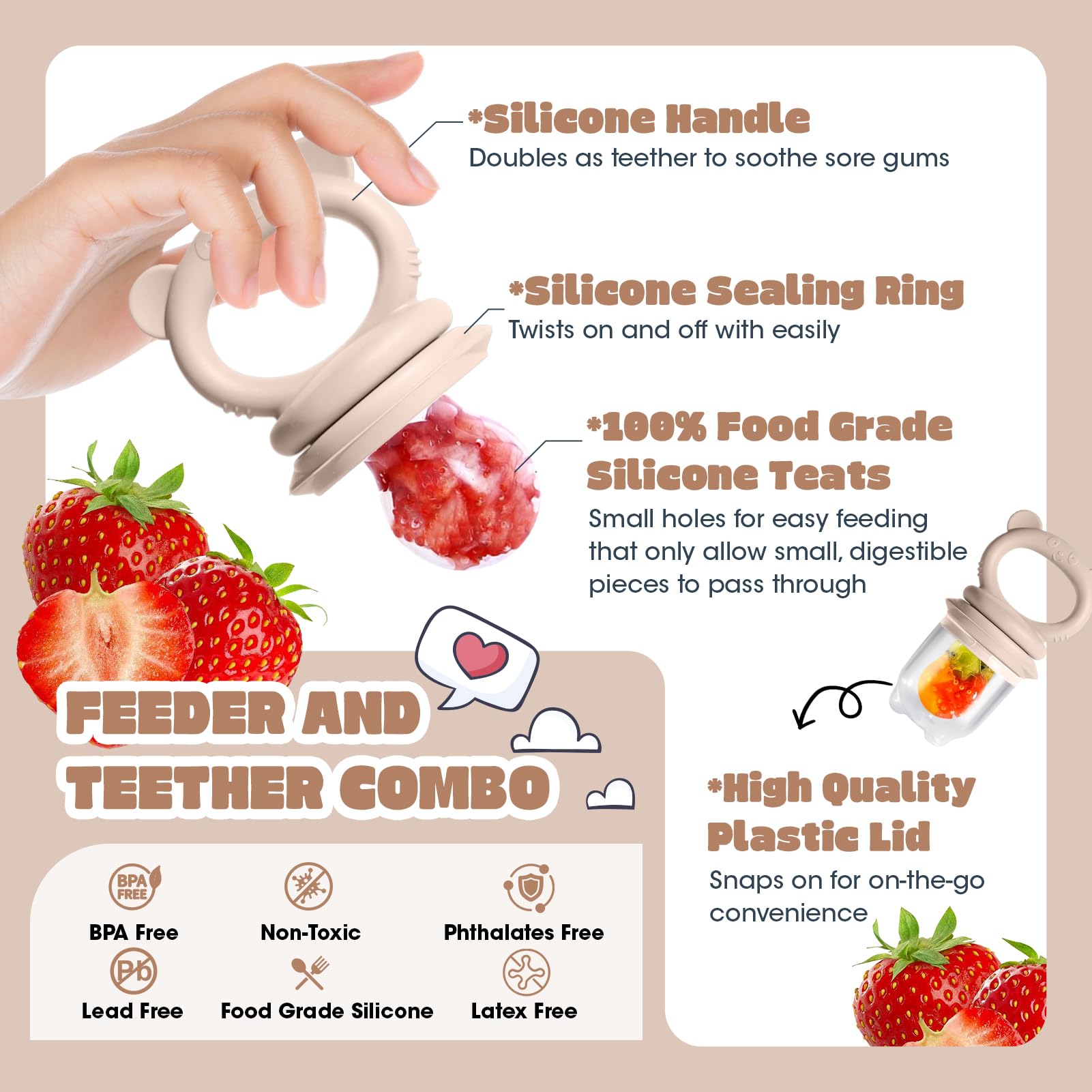 Catvegue ergonomic teething toy grip supports easy handling during teething sessions