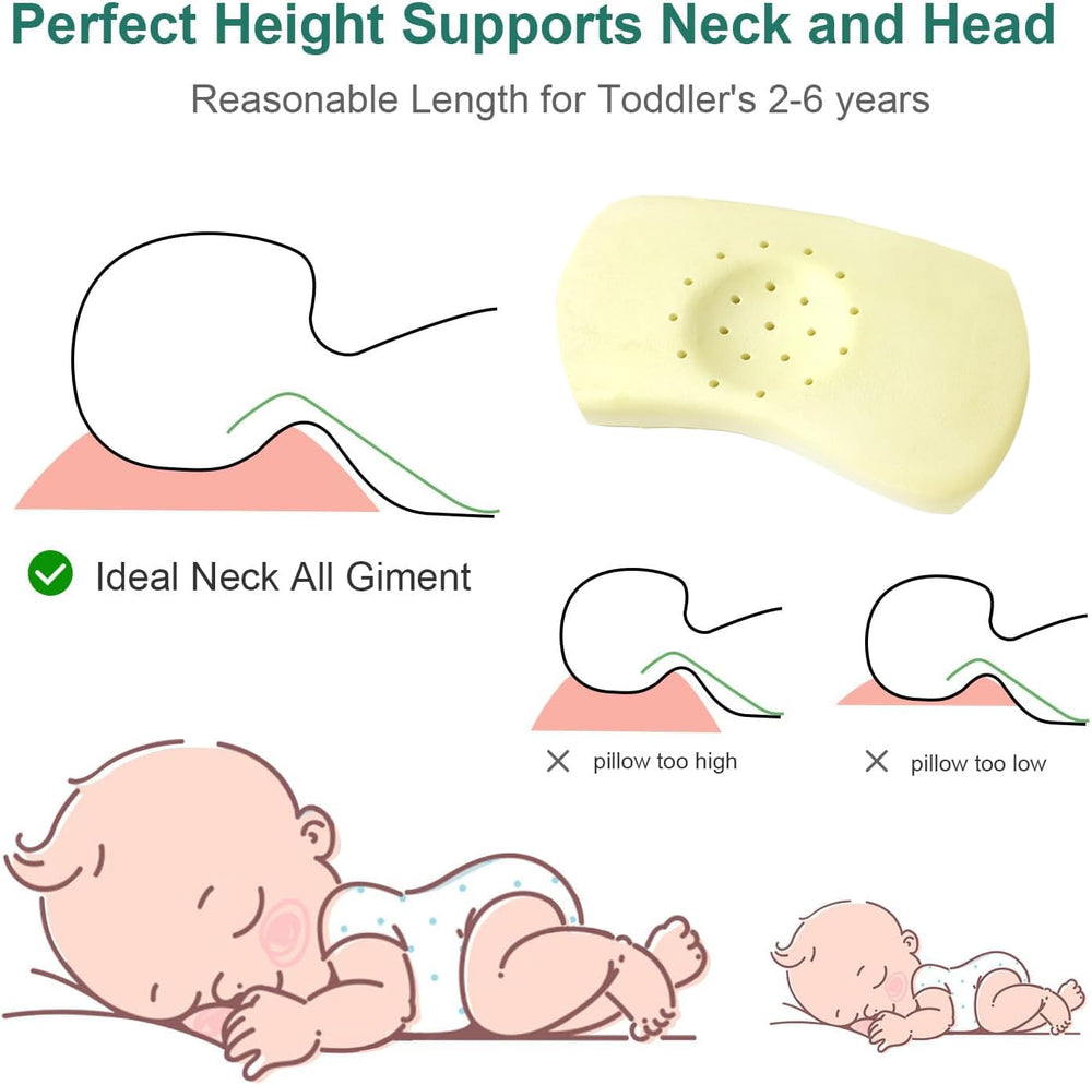 Caudeer Soft Toddler Pillow open-cell organic latex provides breathable, temperature-regulated naps.