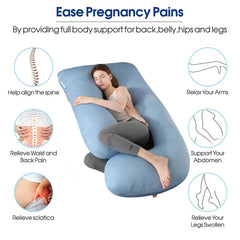 Cauzyart pregnancy pillow on bed for reading support and relaxed posture