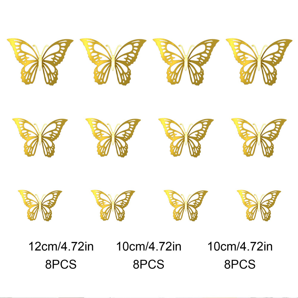 CAYUDEN 3D gold butterfly party decor setup enhances celebrations