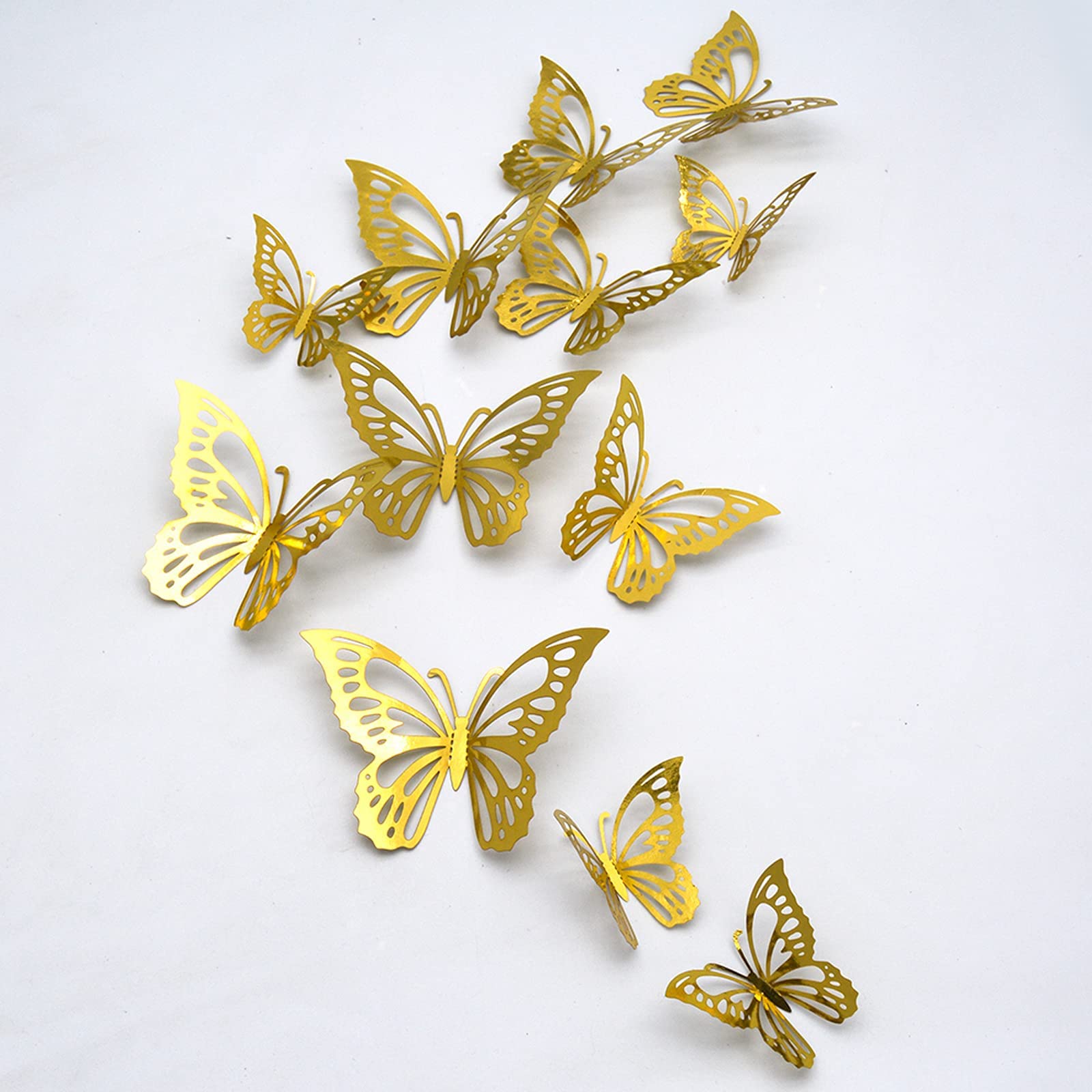 CAYUDEN 3D gold butterfly room decor display brightens living spaces