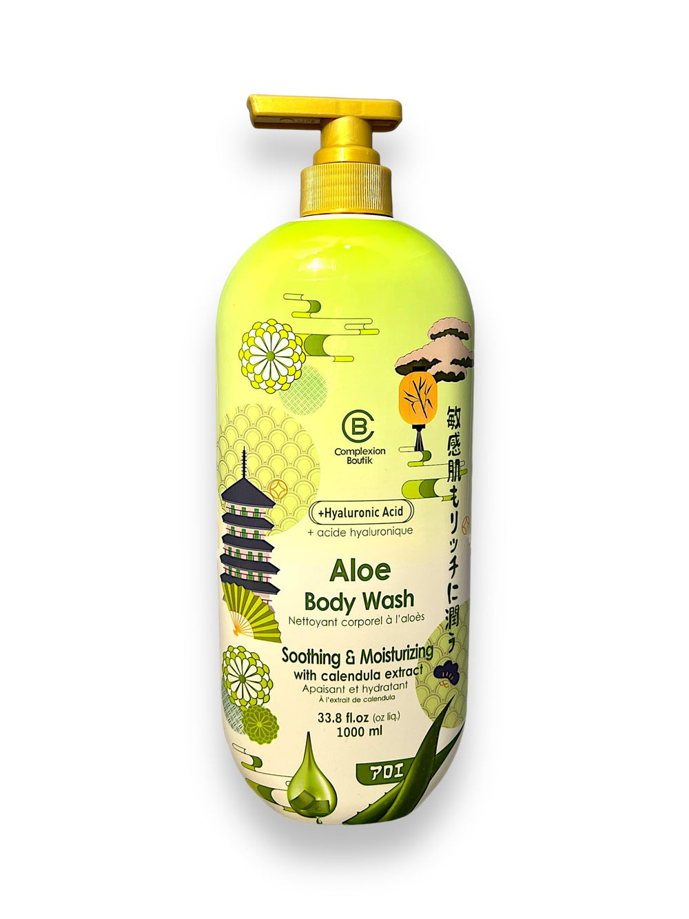 CB Complexion Boutik aloe body wash bottle with hyaluronic acid for deep hydration