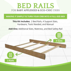 CC KITS bed rail in use on a full-size bed for growing children