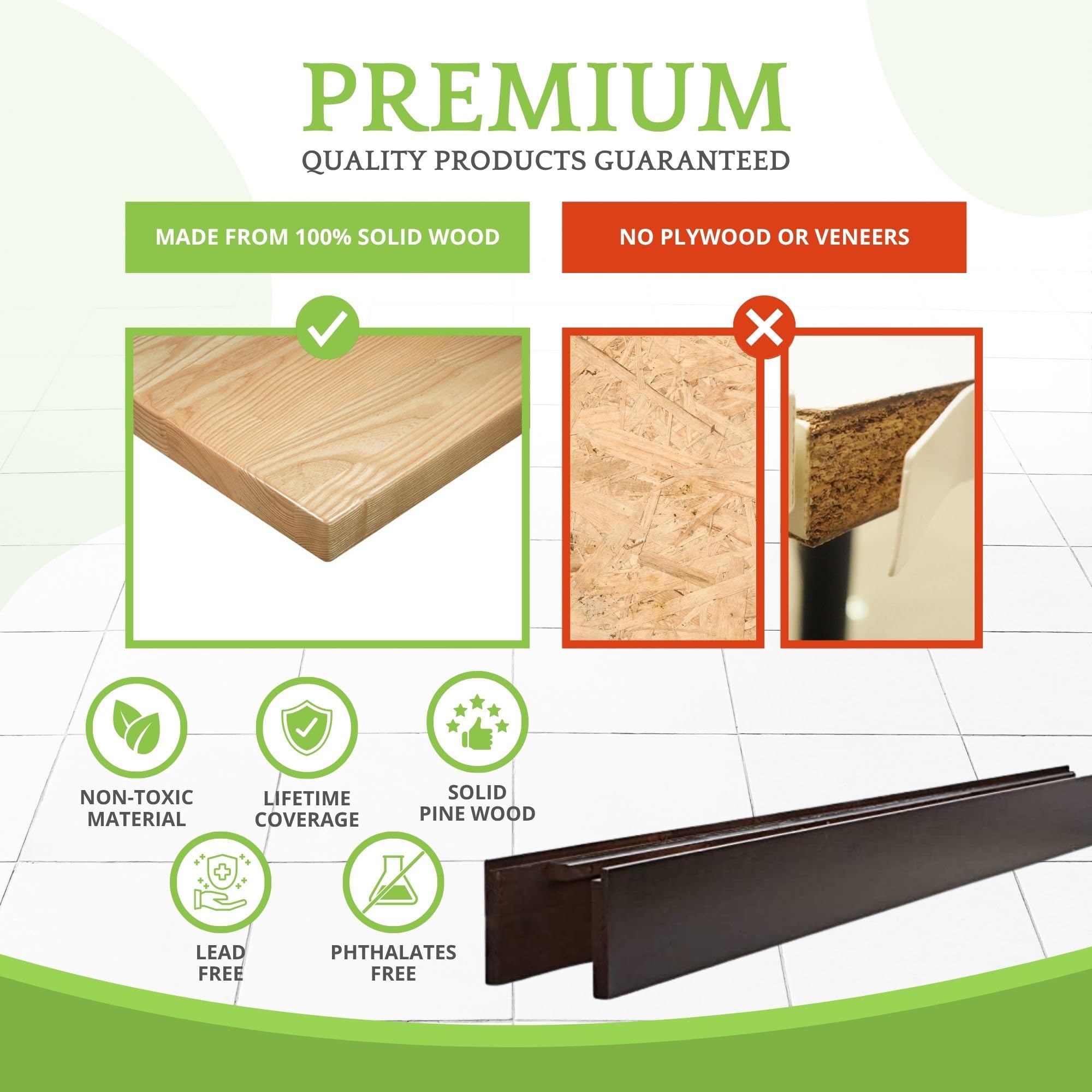 CC KITS bed rails espresso durability with added slats demonstrates high weight support