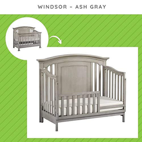 CC KITS convertible crib to toddler bed transition with ash grey rail