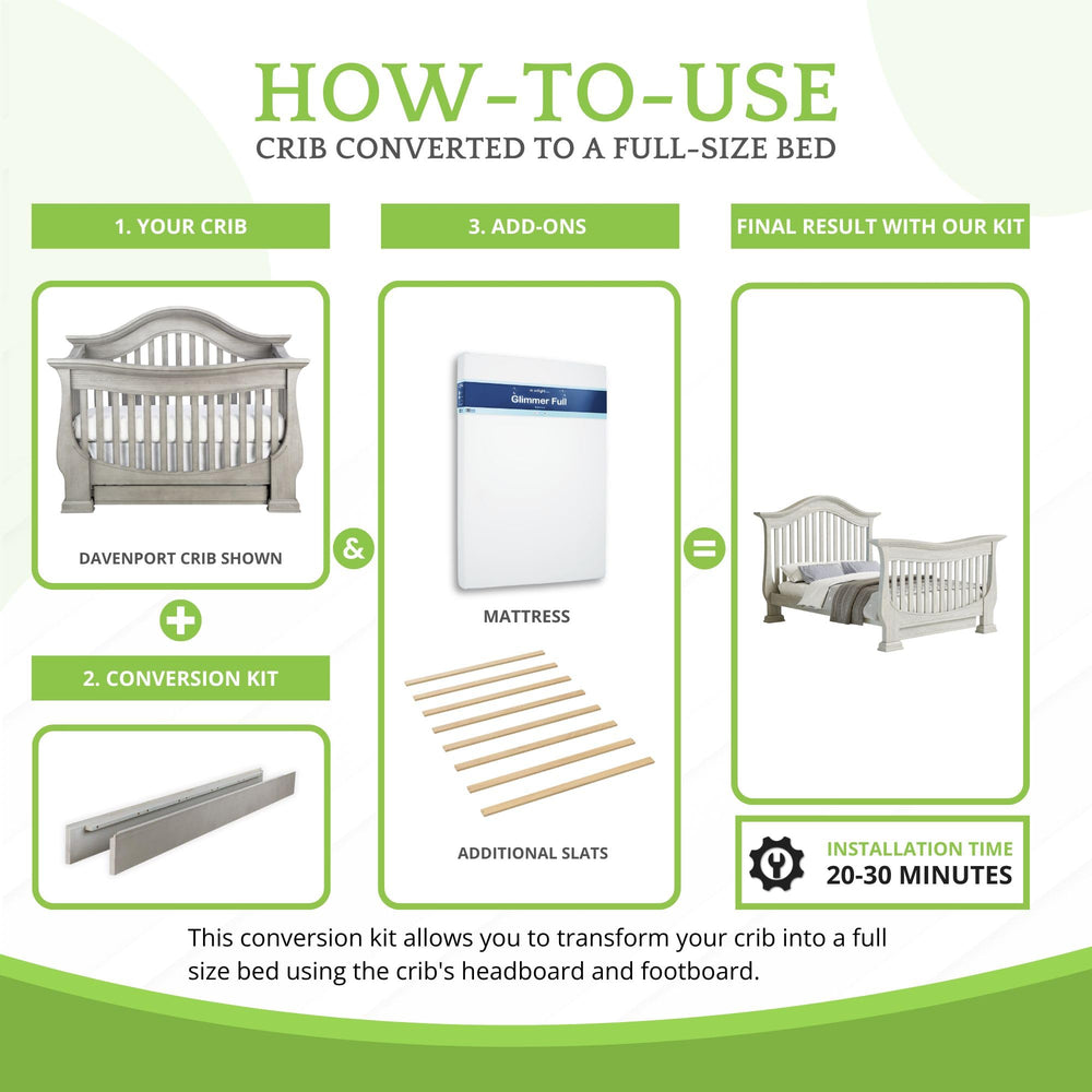 CC KITS easy installation reduces crib-to-bed setup to minutes.