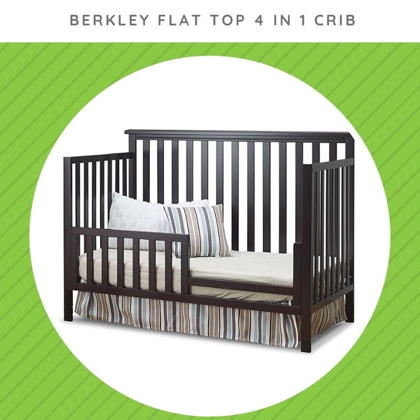 CC KITS espresso-finish-guard-rail supports secure sleep for toddlers.