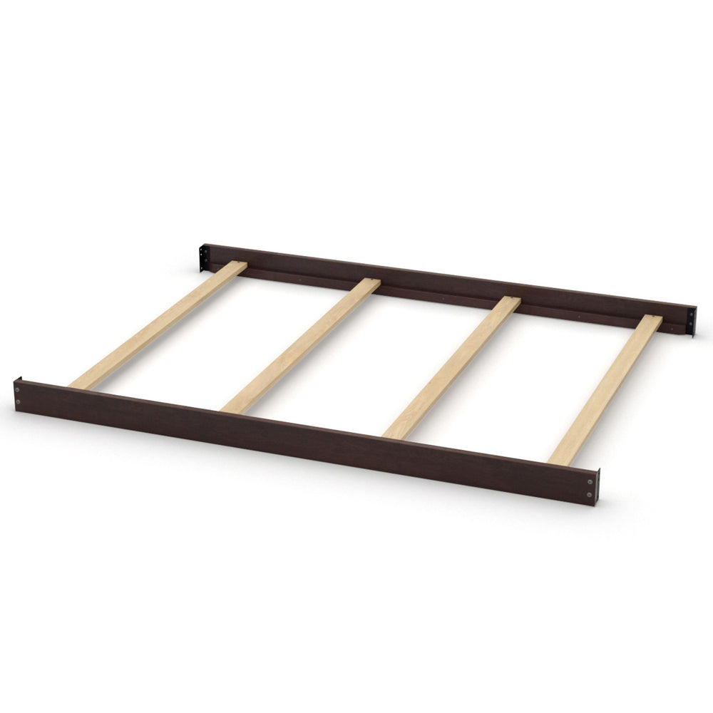 CC KITS full-size conversion kit bed rails in espresso close-up highlights solid wood durability.
