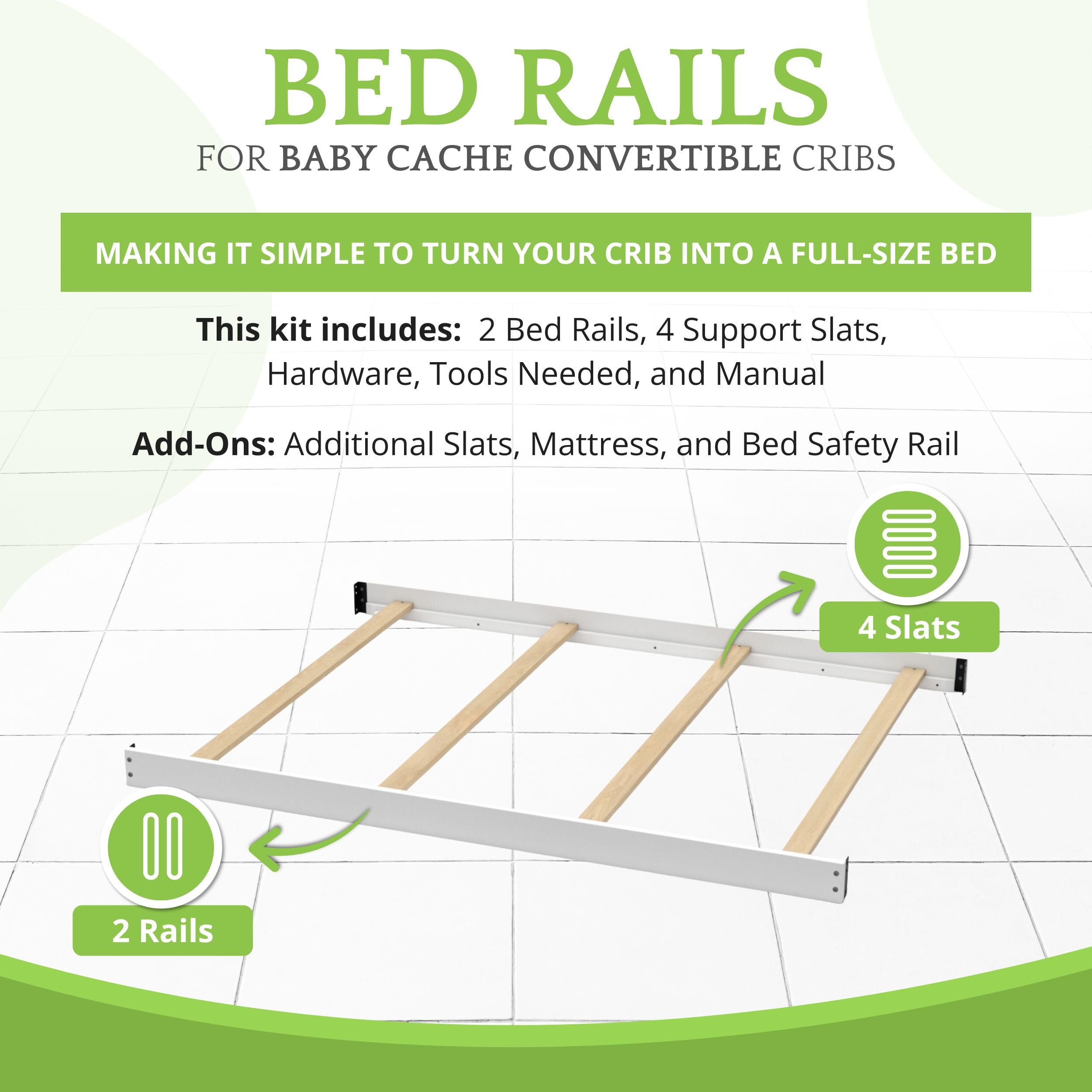 CC KITS full-size conversion kit bed rails in-use show toddler-friendly sleep space upgrade.