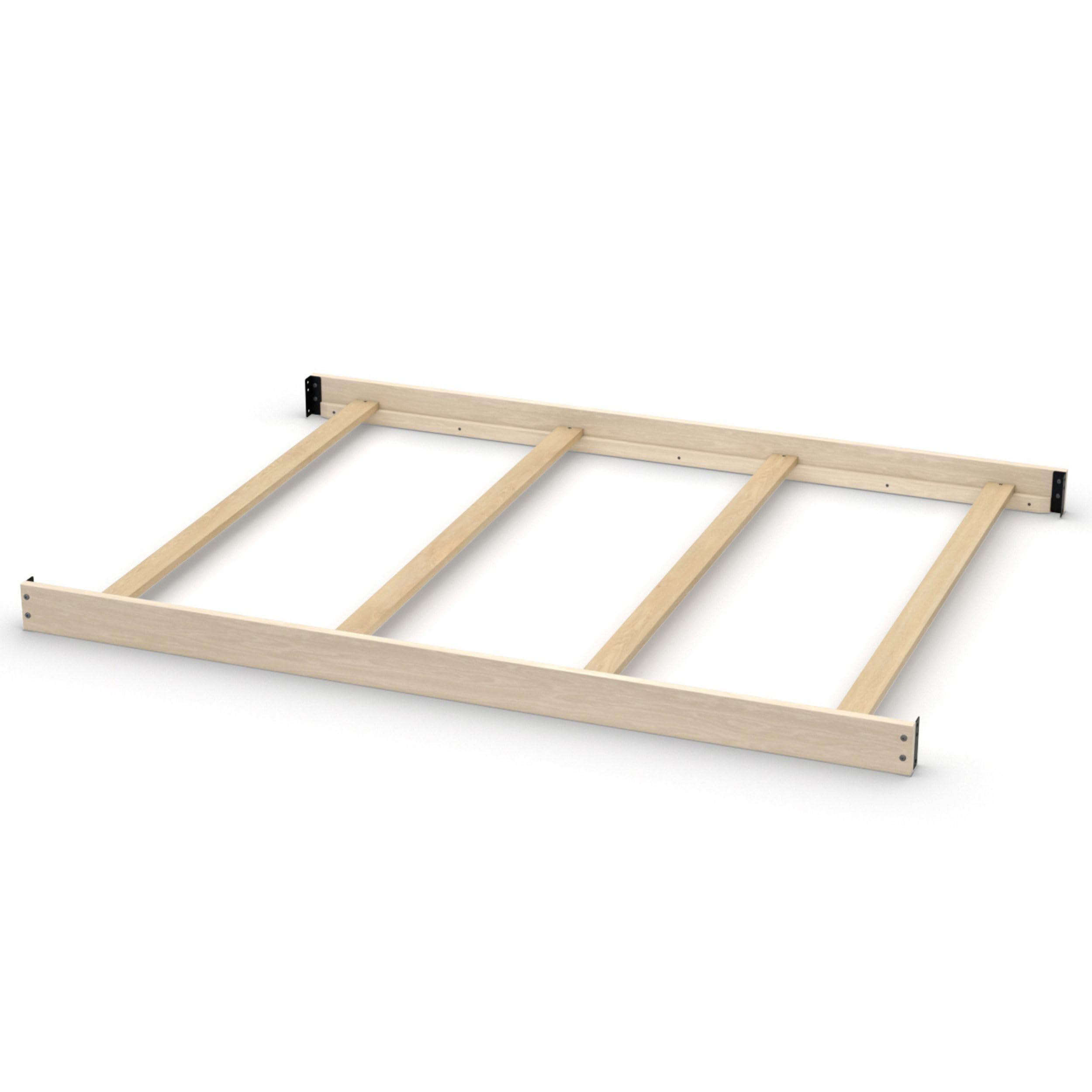 CC KITS full-size conversion kit bed rails sandstone assembly shows sturdy solid wood construction for lasting use.