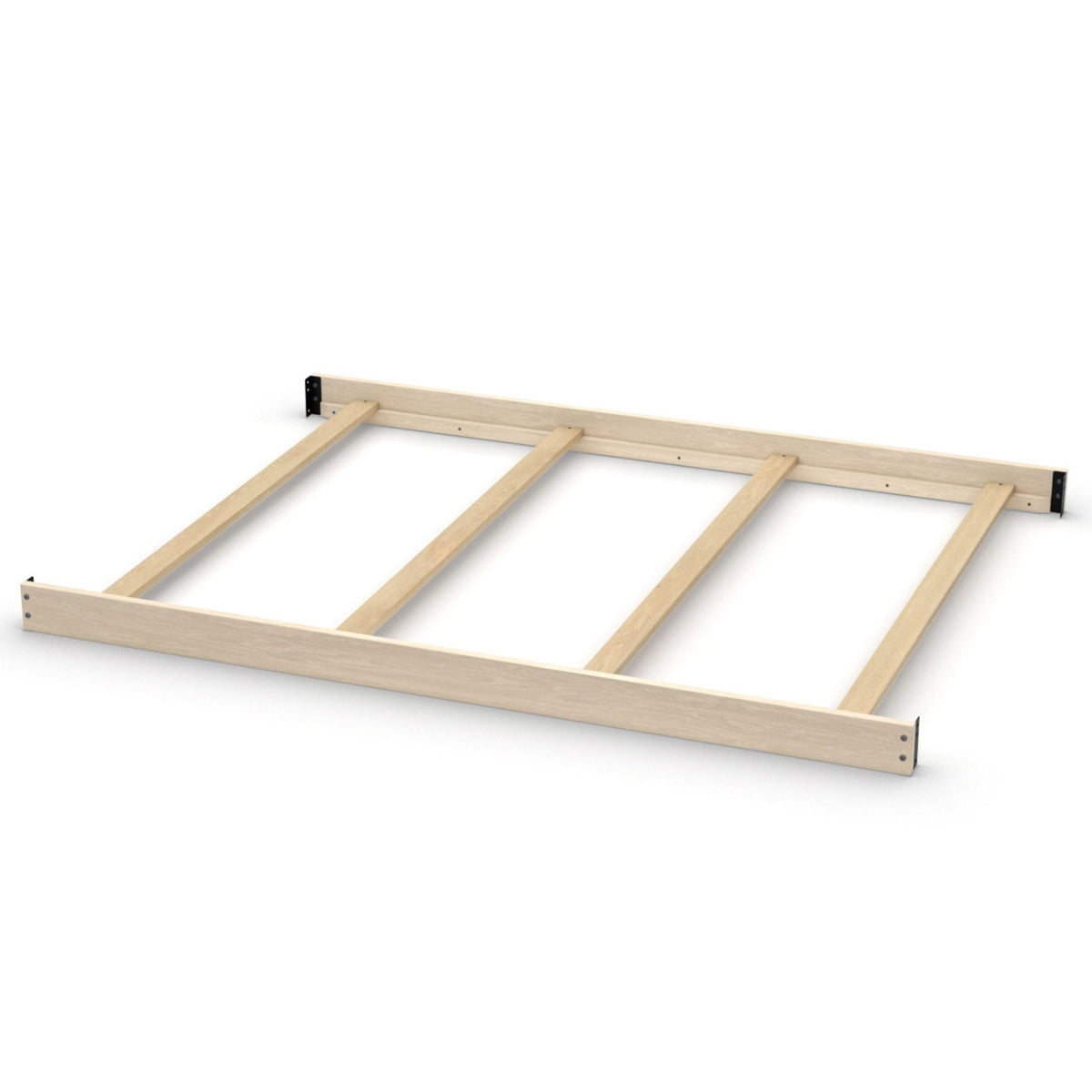 CC KITS full-size conversion kit bed rails sandstone assembly shows sturdy solid wood construction for lasting use.