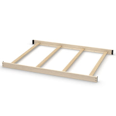 CC KITS full-size conversion kit bed rails sandstone assembly shows sturdy solid wood construction for lasting use.