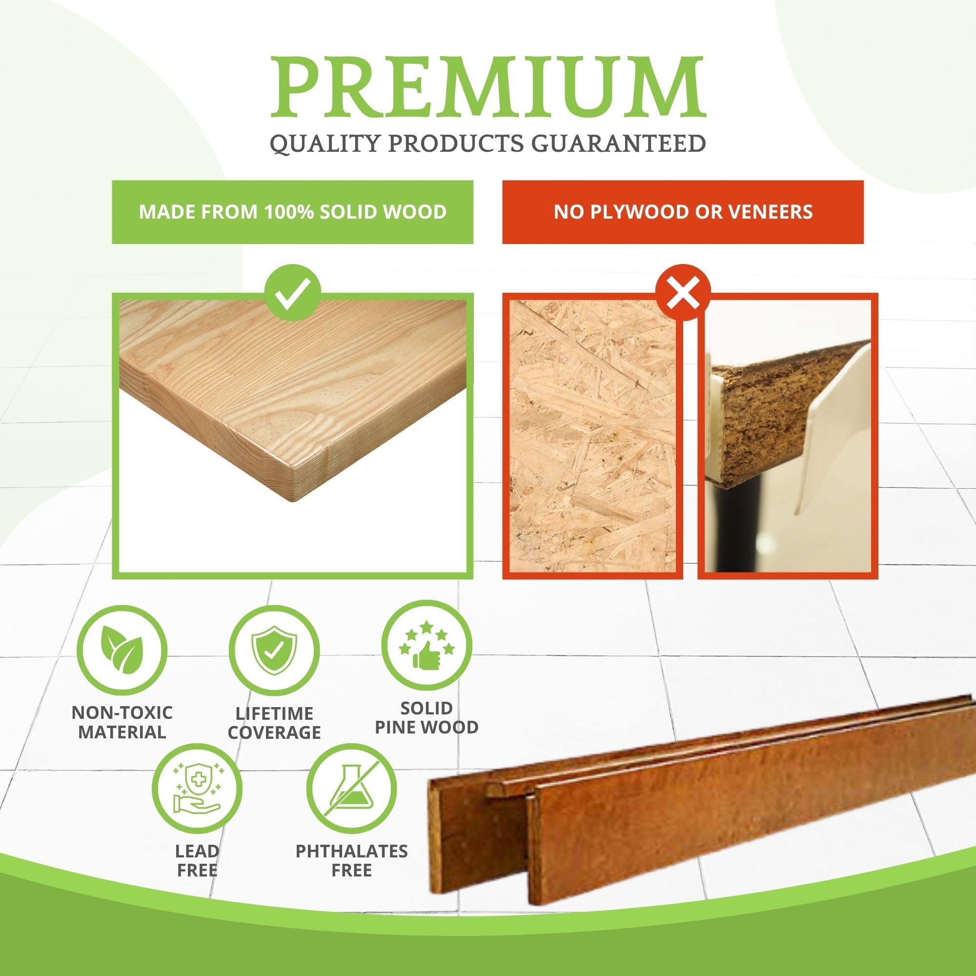 CC KITS safety-friendly non-toxic finish shown on rails for safer sleep space.