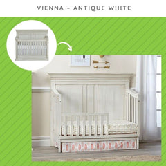CC KITS Toddler Bed Rail in antique white provides safe independent climbs.