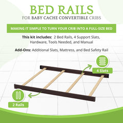 CC KITS solid wood rails illustrate a smooth crib-to-toddler bed transition.