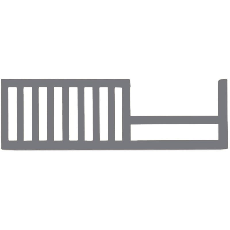 CC KITS Toddler Bed Guard Rail front view in stone-gray solid wood.