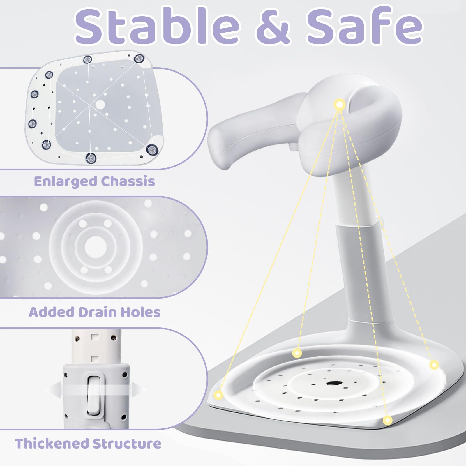 CDSDAS baby shower stand anti-slip-base ensures stable bath time