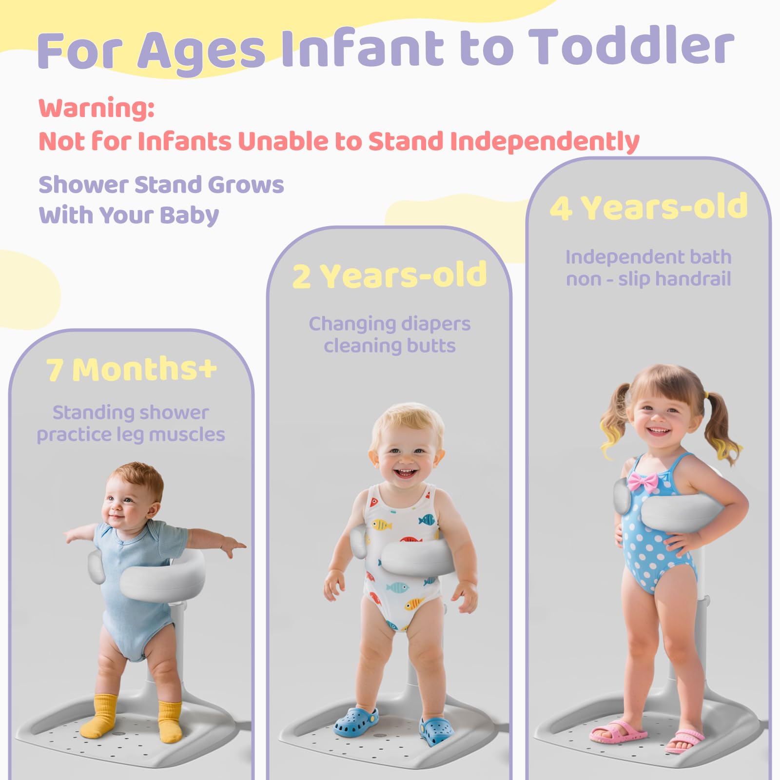 CDSDAS baby shower stand armrest-seat adds support for diaper changes