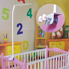 CdyBox crib canopy holder stand white demonstrates sturdy, secure canopy attachment.