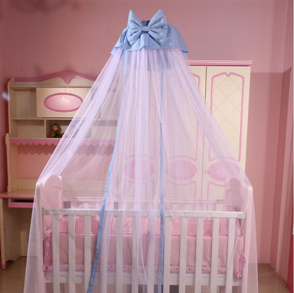CdyBox crib net blue bedroom decor frames a safe sleep space.