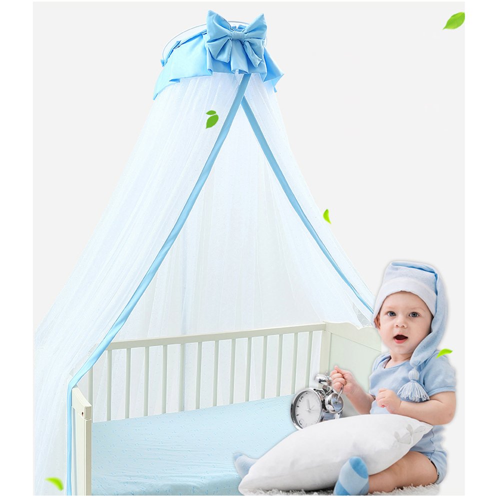CdyBox mosquito net pink soft drape enhances calm nursery space.