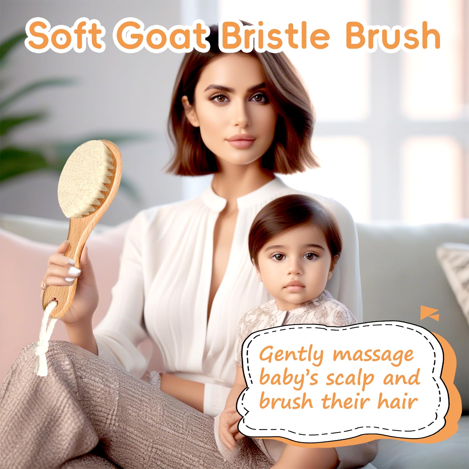 Ceavmlsr cradle-cap brush with soft bristles for tender infant scalp massage
