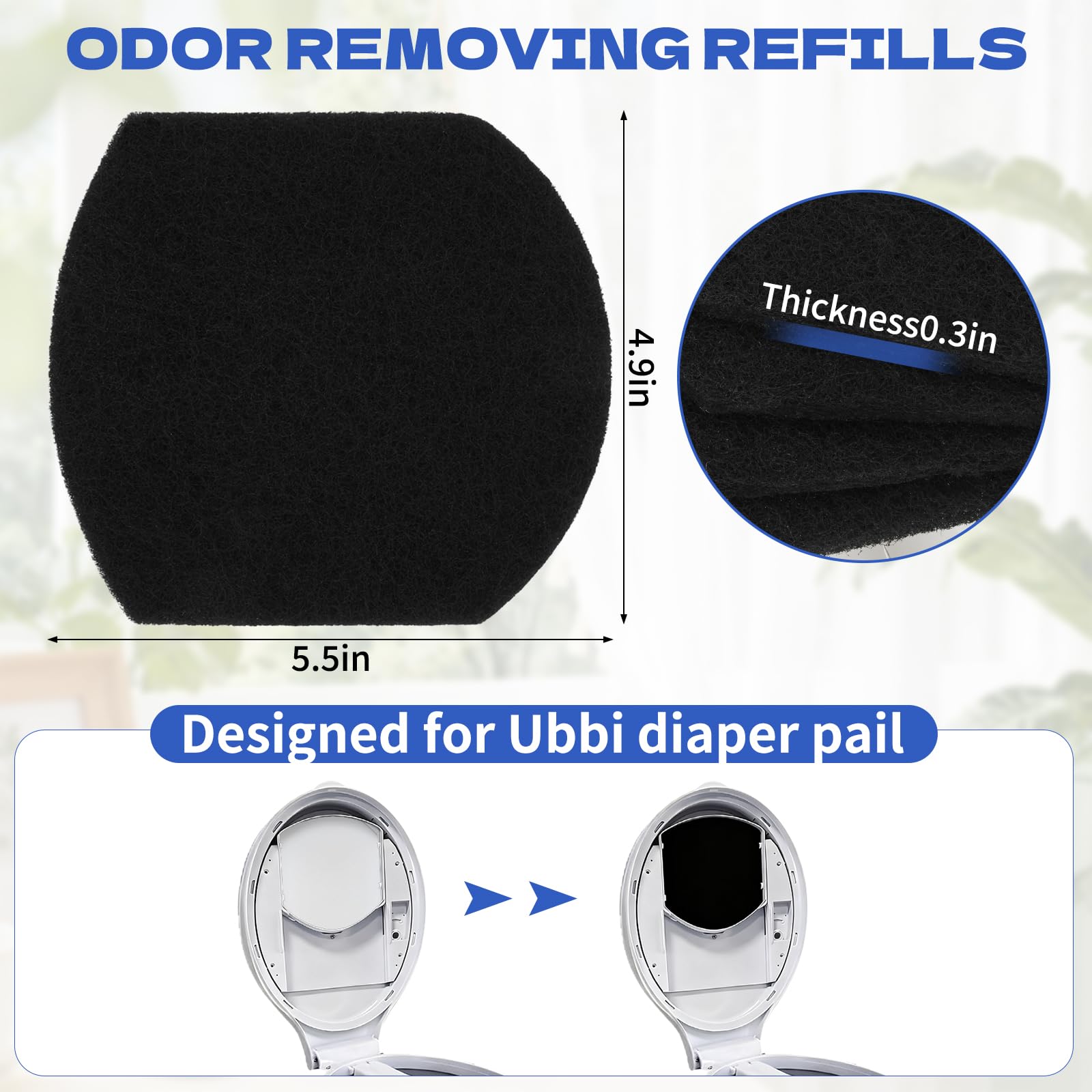 CebraBounze activated charcoal filter close-up highlights coconut carbon for strong odor absorption.