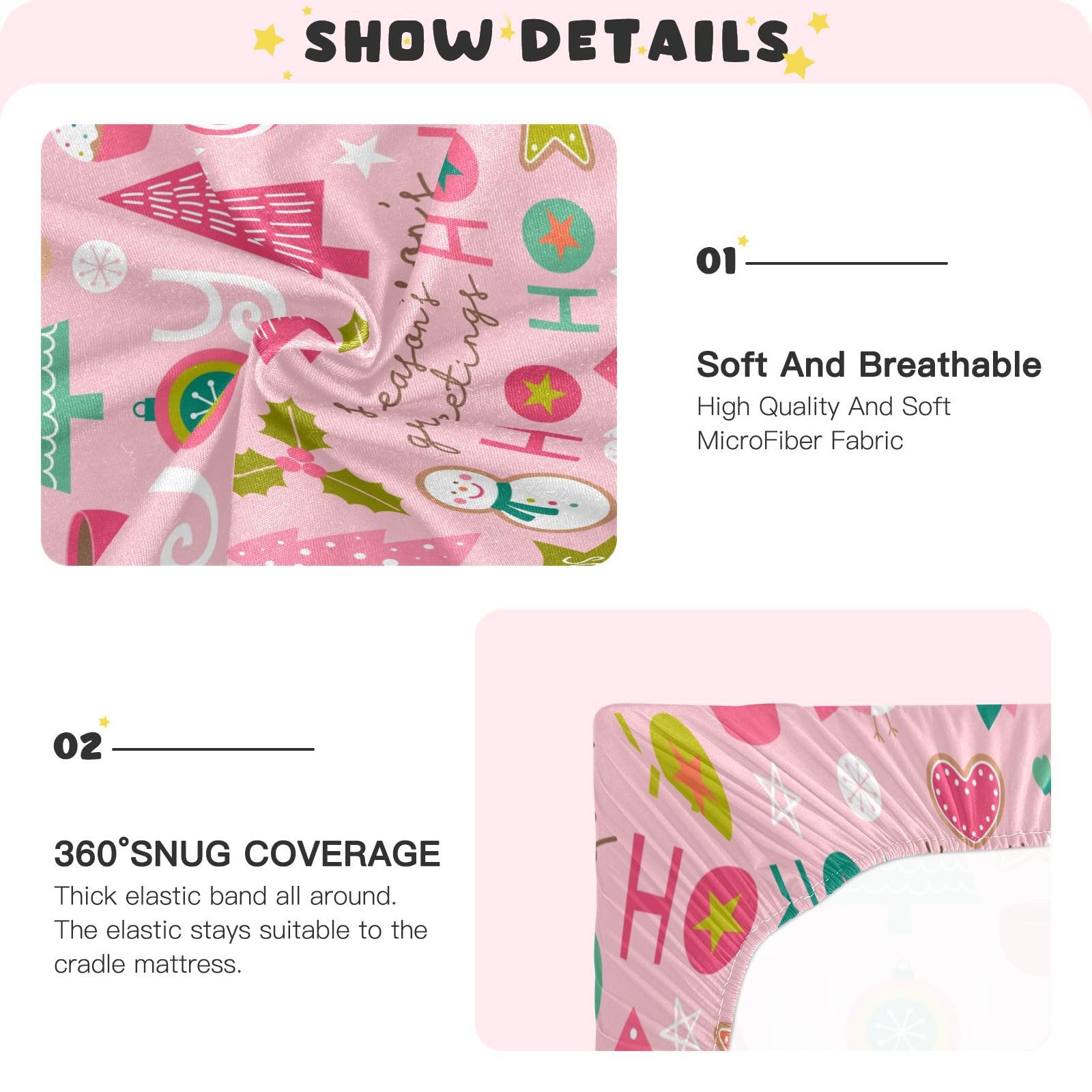 CEBUGI stretchy crib sheet all-season usage for year-round comfort.