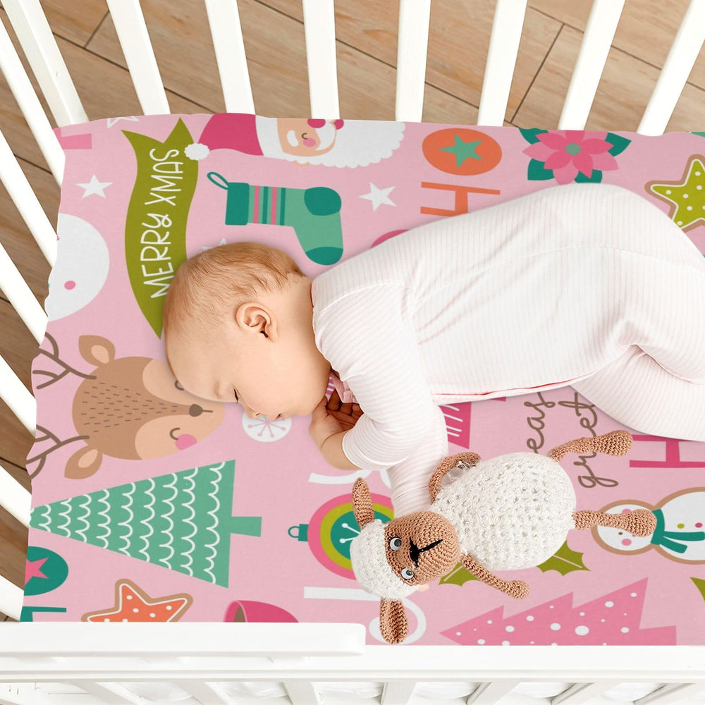 CEBUGI pink Father Christmas pattern adds cheerful charm to bedtime.