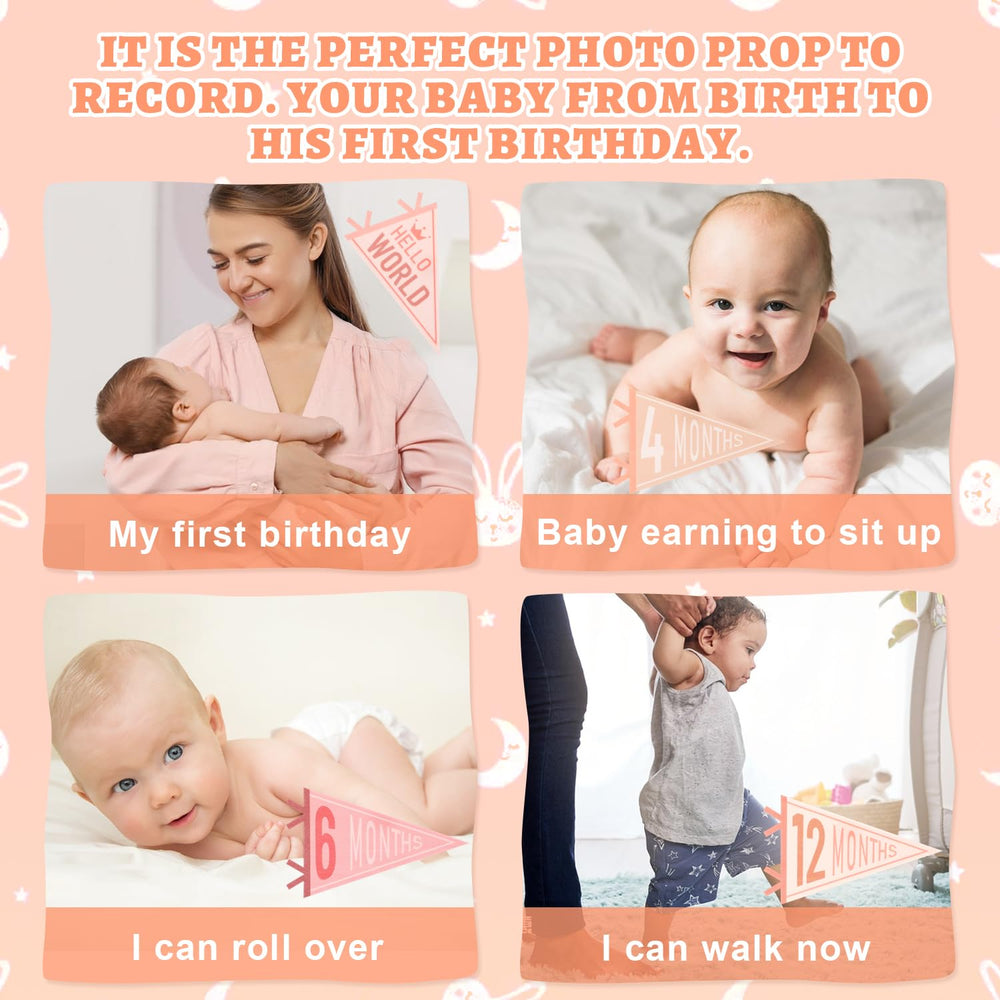 Cecliy lightweight pennants are easy to carry for on-the-go milestone sessions.